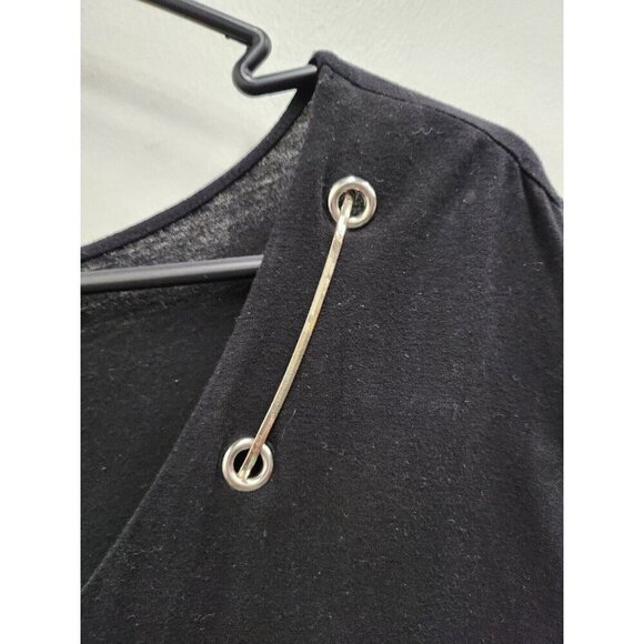 AnyWear by Catherines Womens Tunic Tank Top Size 2X Black Chain Neck  Sleeveless - Picture 2 of 8